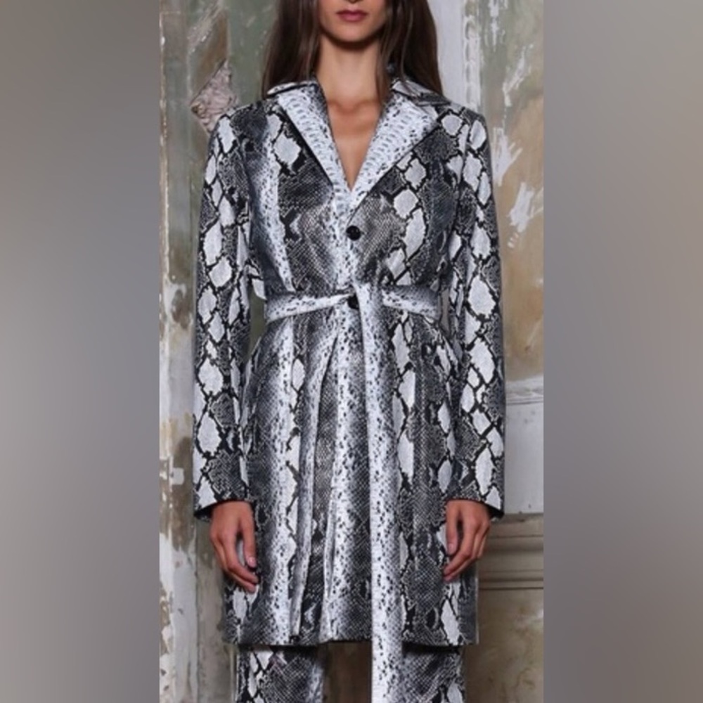 I.AM.GIA Faux Snake Skin Trench Coat